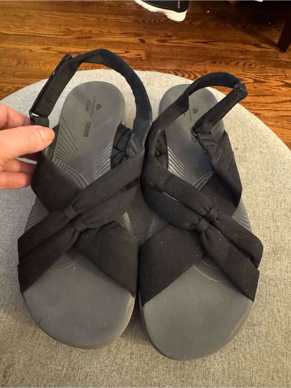 Clarks Black Crisscross Slingback Sandals